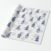 kerstgnomen en Snowflakes Cadeaupapier (Uitgerold)
