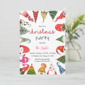 Kerstgnomen Familie Snowman Chrismas Kaart (Staand voorkant)