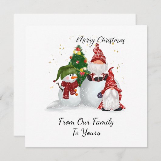 Kerstgnomen Feestdagenkaart (Voorkant / Achterkant)