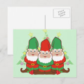 Kerstgnomen Feestdagenkaart (Voorkant / Achterkant)