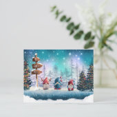 Kerstgnomen Feestdagenkaart (Staand voorkant)