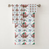 Kerstgnomen Floral Pattern Bad Handdoek (Insitu)
