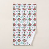 Kerstgnomen Floral Pattern Bad Handdoek (Handdoek)