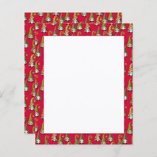 kerstgnomen gedrukte papierbladen (Voorkant / Achterkant)