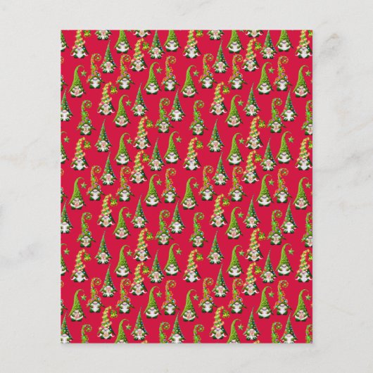 kerstgnomen gedrukte papierbladen (Achterkant)