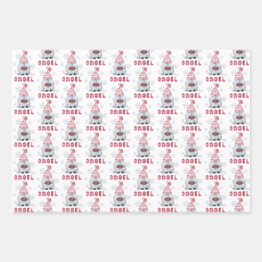 kerstgnomen GNOEL Winter Snowflake Wrapping P Inpakpapier Vel (Voorkant 2)