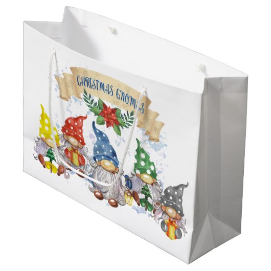 Kerstgnomen Groot Cadeauzakje (Voorkant Gekanteld)