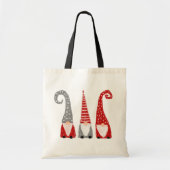 kerstgnomen hand Drawn Red Grey Tote Bag (Voorkant)