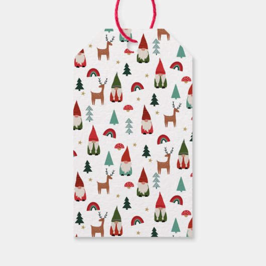 Kerstgnomen Holiday Cadeaulabel (Achterkant)