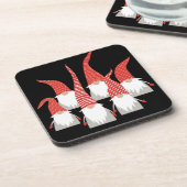 Kerstgnomen Holiday Elves Cute Seasonal Xmas Bier Onderzetter (Linkerzijde)