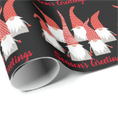 Kerstgnomen Holiday Elves Cute Seasonal Xmas Cadeaupapier (Rol Hoek)