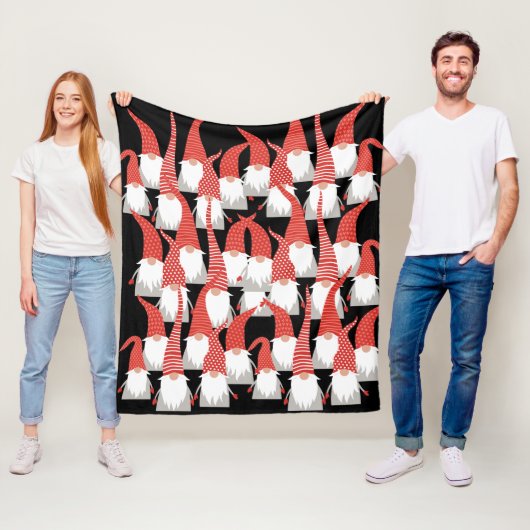 Kerstgnomen Holiday Elves Cute Seasonal Xmas Fleece Deken (In situ)