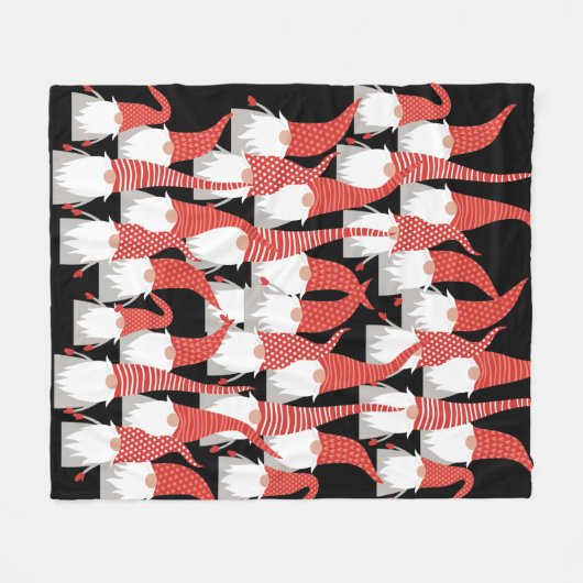 Kerstgnomen Holiday Elves Cute Seasonal Xmas Fleece Deken (Voorkant (Horizontaal))