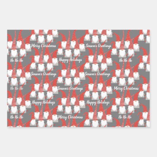 Kerstgnomen Holiday Elves Cute Seasonal Xmas Inpakpapier Vel (Voorkant 2)
