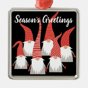 Kerstgnomen Holiday Elves Cute Seasonal Xmas Metalen Ornament