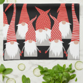 Kerstgnomen Holiday Elves Cute Seasonal Xmas Theedoek (Gevouwen)