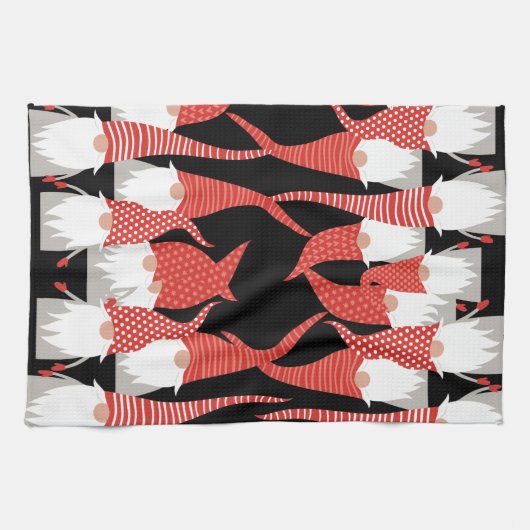 Kerstgnomen Holiday Elves Cute Seasonal Xmas Theedoek (Horizontaal)