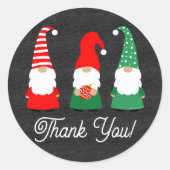 Kerstgnomen Holiday Hartelijk dank Ronde Sticker (Voorkant)
