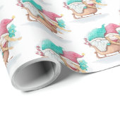 kerstgnomen in de steek cadeaupapier (Rol Hoek)