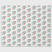 kerstgnomen in de steek cadeaupapier (Vlak)