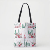 Kerstgnomen in de Waterverf Forest Snowflakes Tote Bag (Voorkant)