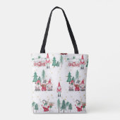 Kerstgnomen in de Waterverf Forest Snowflakes Tote Bag (Achterkant)