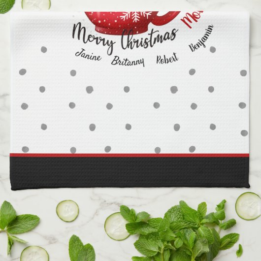 Kerstgnomen in koffiebeker rode namen theedoek (Gevouwen)