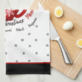 Kerstgnomen in koffiebeker rode namen theedoek (Quarter Fold)