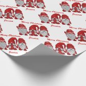 Kerstgnomen in Red Waterverf Holiday Cadeaupapier (Hoek)