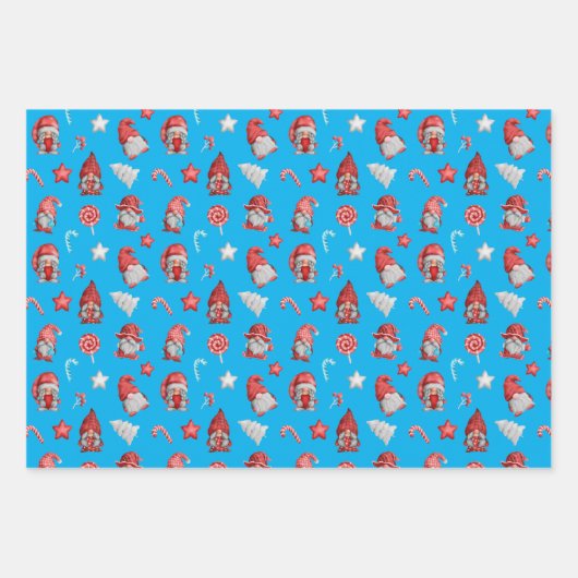 Kerstgnomen Inpakpapier Vel (Voorkant 2)