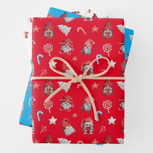Kerstgnomen Inpakpapier Vel (In situ)