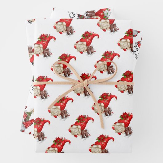 Kerstgnomen Inpakpapier Vel (In situ)