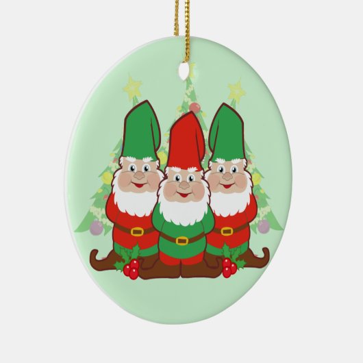 Kerstgnomen Keramisch Ornament (Rechts)