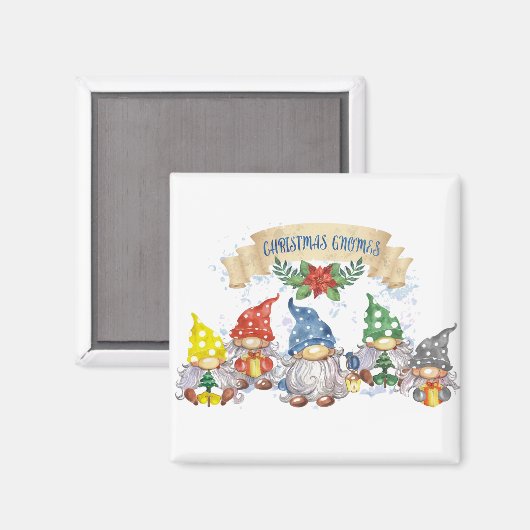 Kerstgnomen Magneet (Voorkant / Achterkant)