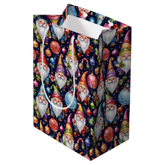 Kerstgnomen Medium Cadeauzakje (Achterkant Gekanteld)