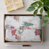 Kerstgnomen Merry Bright Red Truck-loskoppeling Tissuepapier (Geschenk)