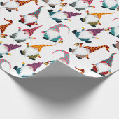 Kerstgnomen met Lantern Waterverf Holiday Cadeaupapier (Hoek)