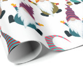 Kerstgnomen met Lantern Waterverf Holiday Cadeaupapier (Rol Hoek)