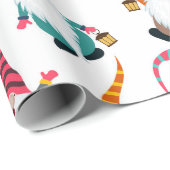Kerstgnomen met Lantern Waterverf Holiday Cadeaupapier (Rol Hoek)
