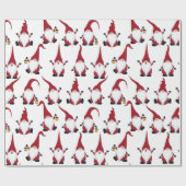 Kerstgnomen met Lantern Waterverf Holiday Cadeaupapier (Vlak)