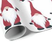 Kerstgnomen met Lantern Waterverf Holiday Cadeaupapier (Rol Hoek)