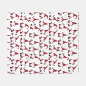 Kerstgnomen met Lantern Waterverf Holiday Fleece Deken (Voorkant (Horizontaal))