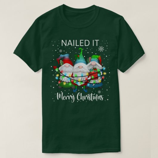 kerstgnomen met tangled lights t-shirt (Design voorkant)