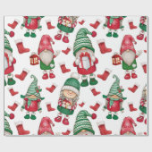 Kerstgnomen naadloos patroon cadeaupapier (Vlak)