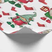 Kerstgnomen naadloos patroon cadeaupapier (Hoek)