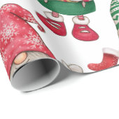 Kerstgnomen naadloos patroon cadeaupapier (Rol Hoek)