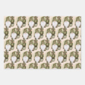 Kerstgnomen Noordse Scandinavische Groene Tan Inpakpapier Vel (Voorkant)