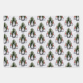 Kerstgnomen Nordic Blue Snowflakes Stars Inpakpapier Vel (Voorkant)