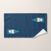 Kerstgnomen op blauw bad handdoek (Handdoek)