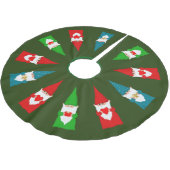 Kerstgnomen op Forest Green Kerstboom Rok (Gekanteld)